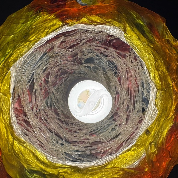 MCM Atomic Spaghetti Shade Tulip Table Lamp Retro Acrylic Art Light Works RARE - Picture 7 of 12